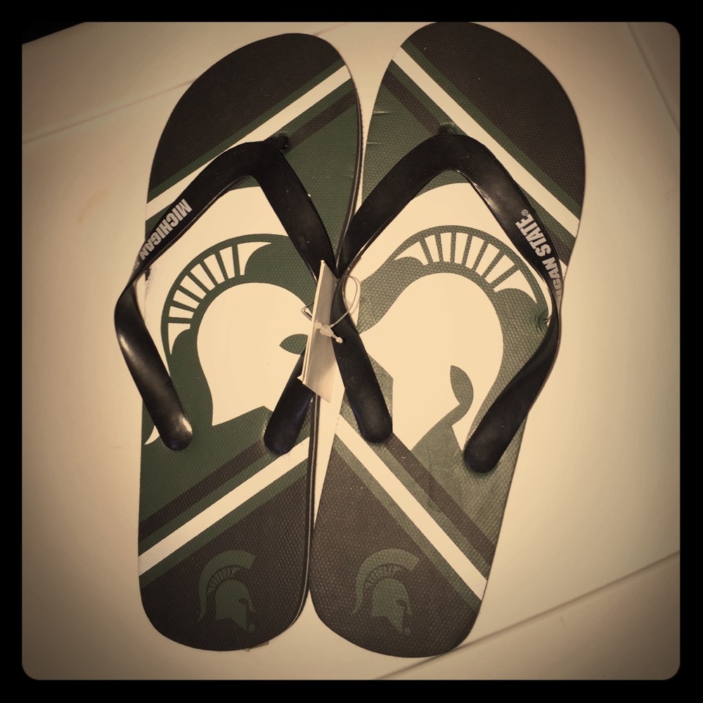 New Michigan State Flip Flops -Sz m